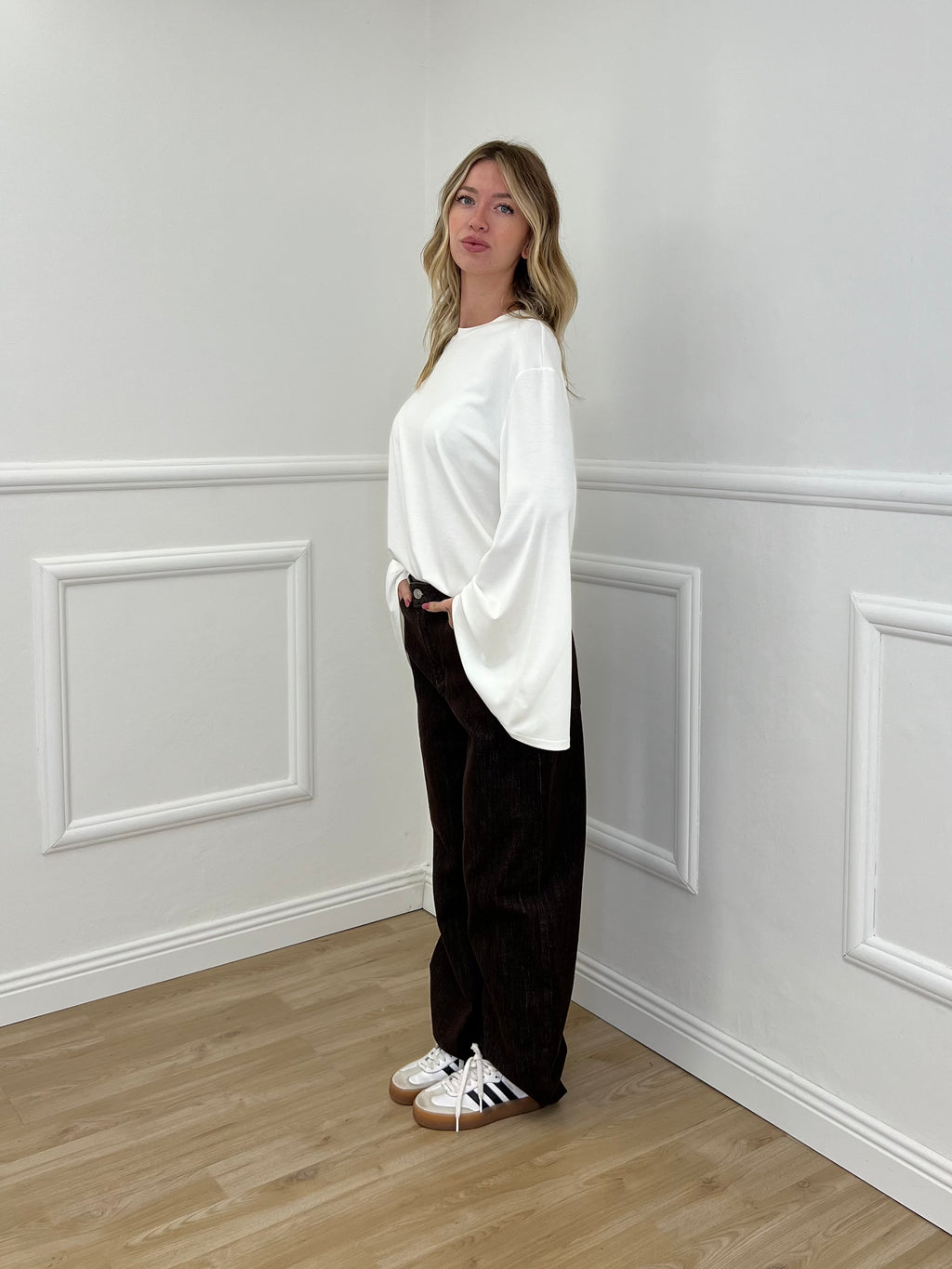 Maglia Maniche Ampie Lumina LD6307 Panna