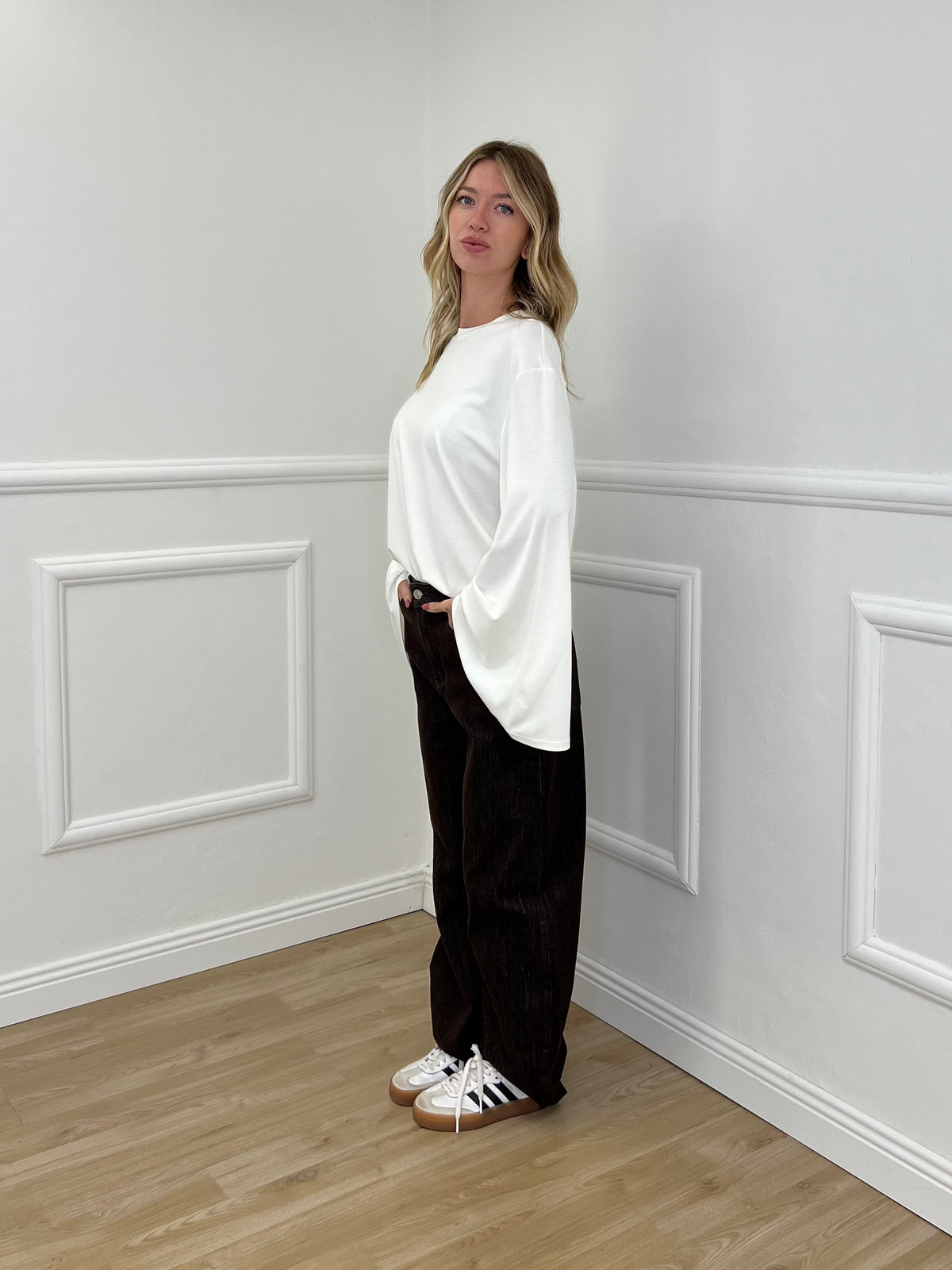 Maglia Maniche Ampie Lumina LD6307 Panna