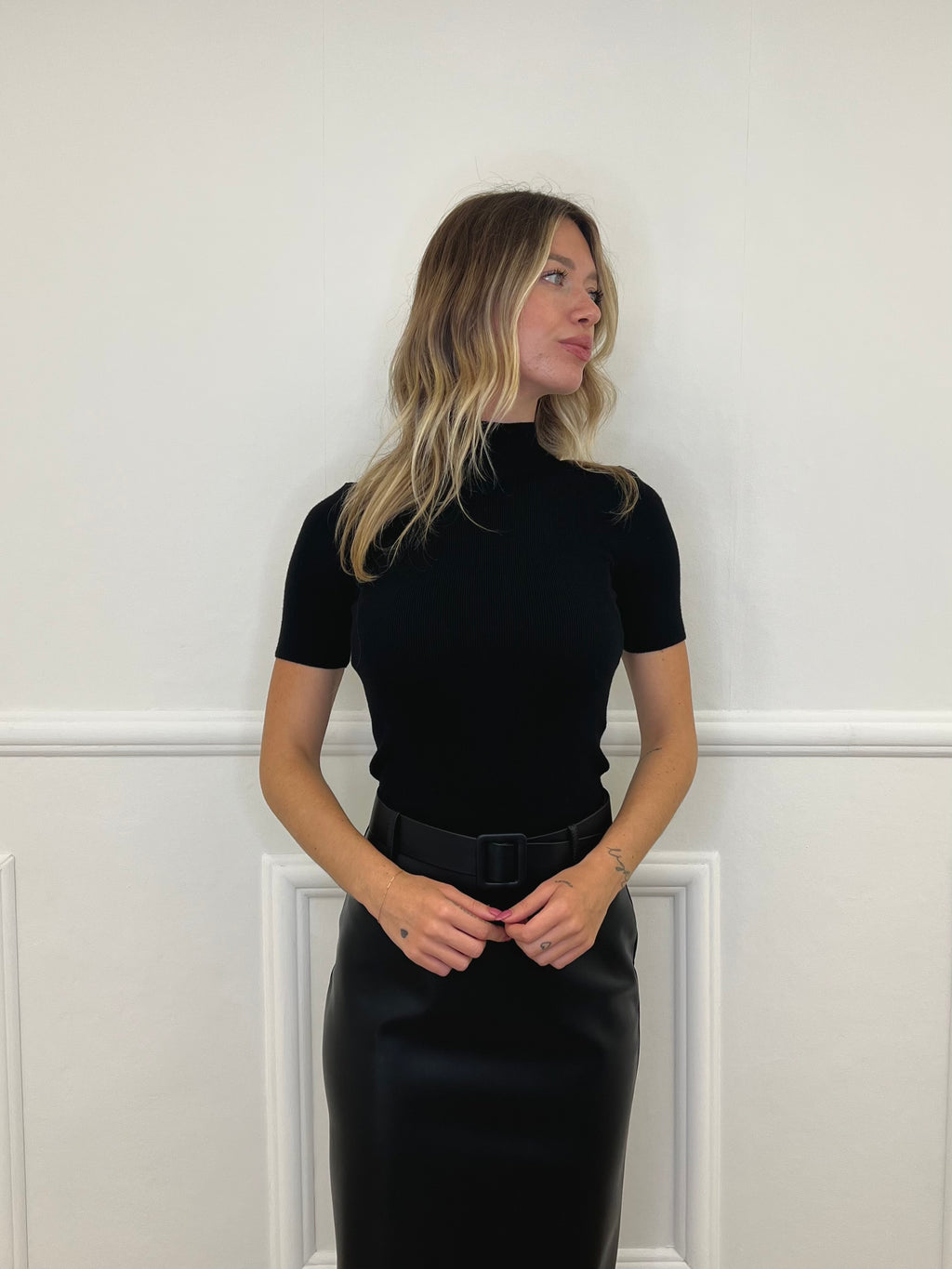 Maglia Lupetto a Maniche Corte 3124 Nero