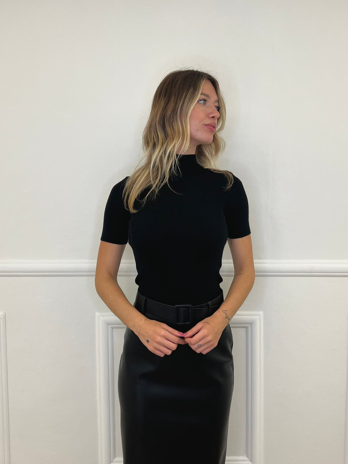 Maglia Lupetto a Maniche Corte 3124 Nero
