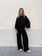 Tuta Inserti Paillettes L3110 Nero