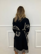 Cardigan Jacquard Jungle 90059 Nero
