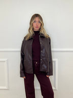 Giubbino Over Ecopelle G2651 Burgundy