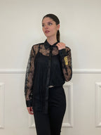 Twin Set Camicia in Pizzo e Top Y7097 Nero