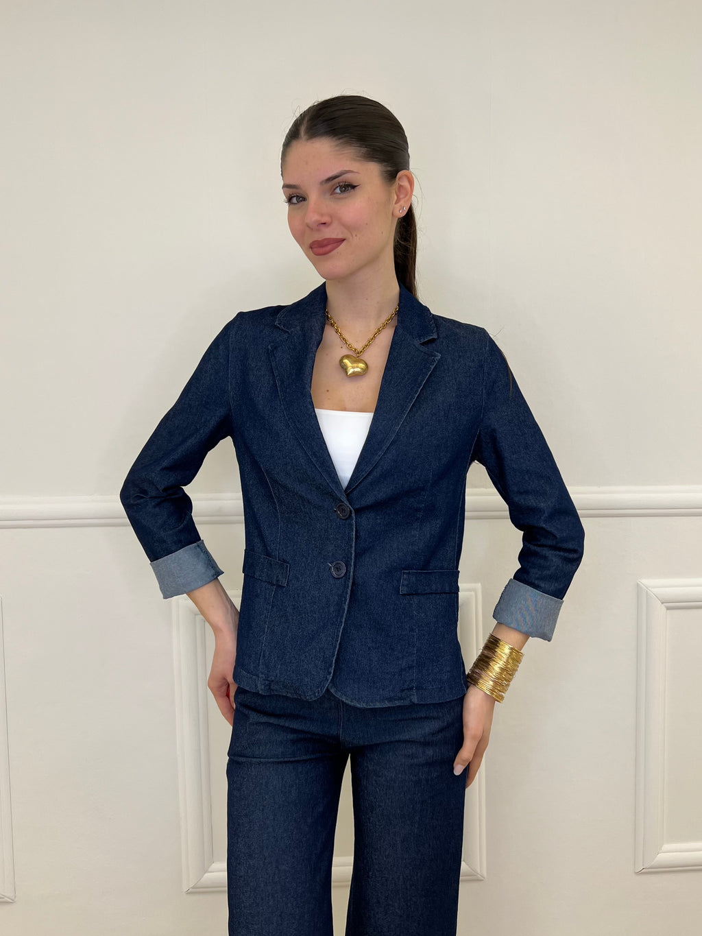 Blazer Chambray 2418 Blu