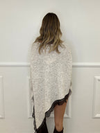 Maglia Lana Asimmetrica con Pizzo 25743 Ecru