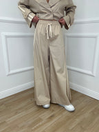 Pantalone Palazzo Bande 7809 Ecru