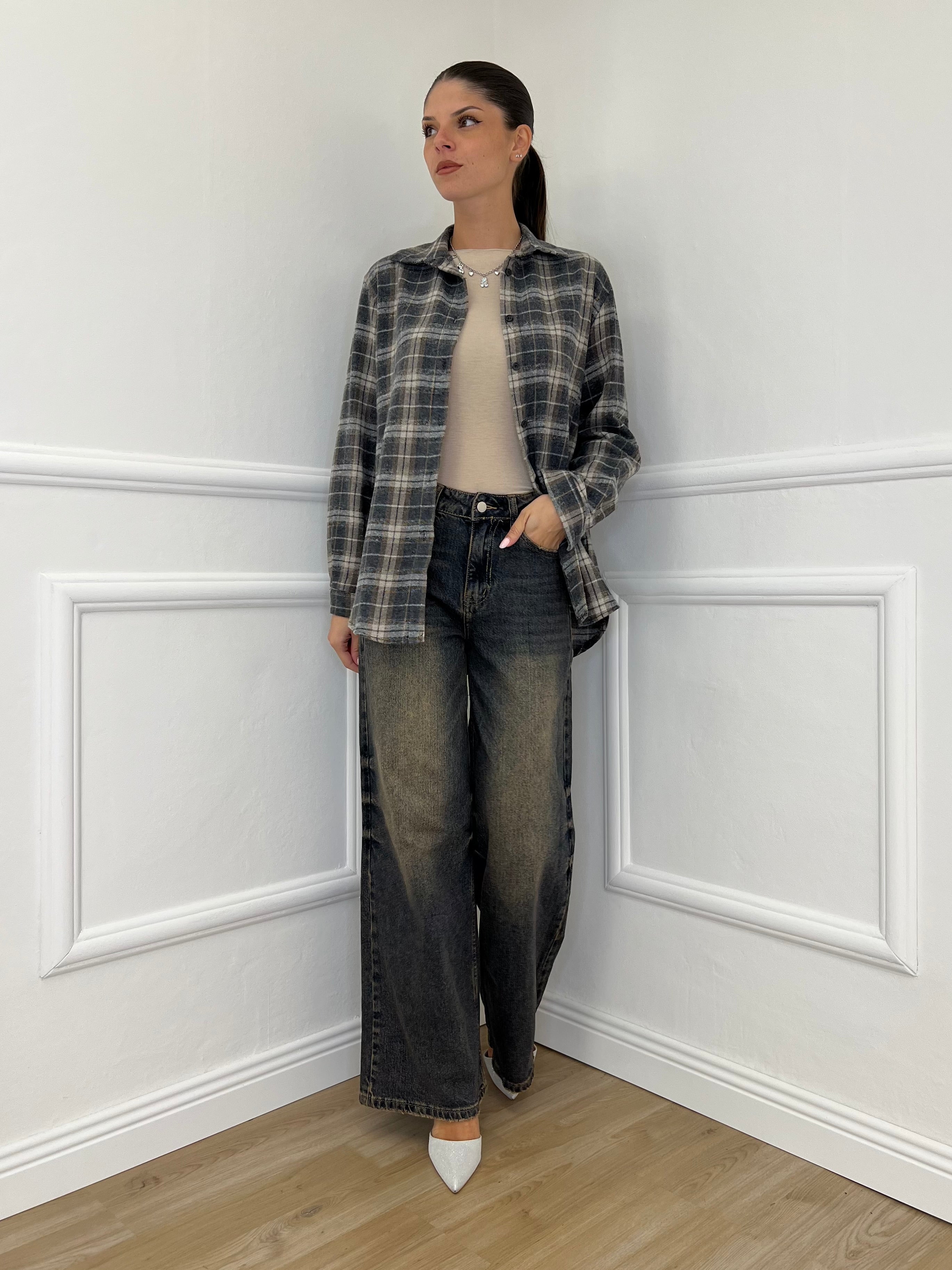 Camicia Madras A35 Grigio