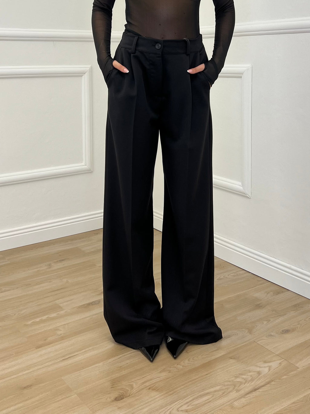 Pantalone Palazzo Gabardine 3715 Nero