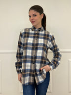 Camicia Madras Strass A35 Bluette