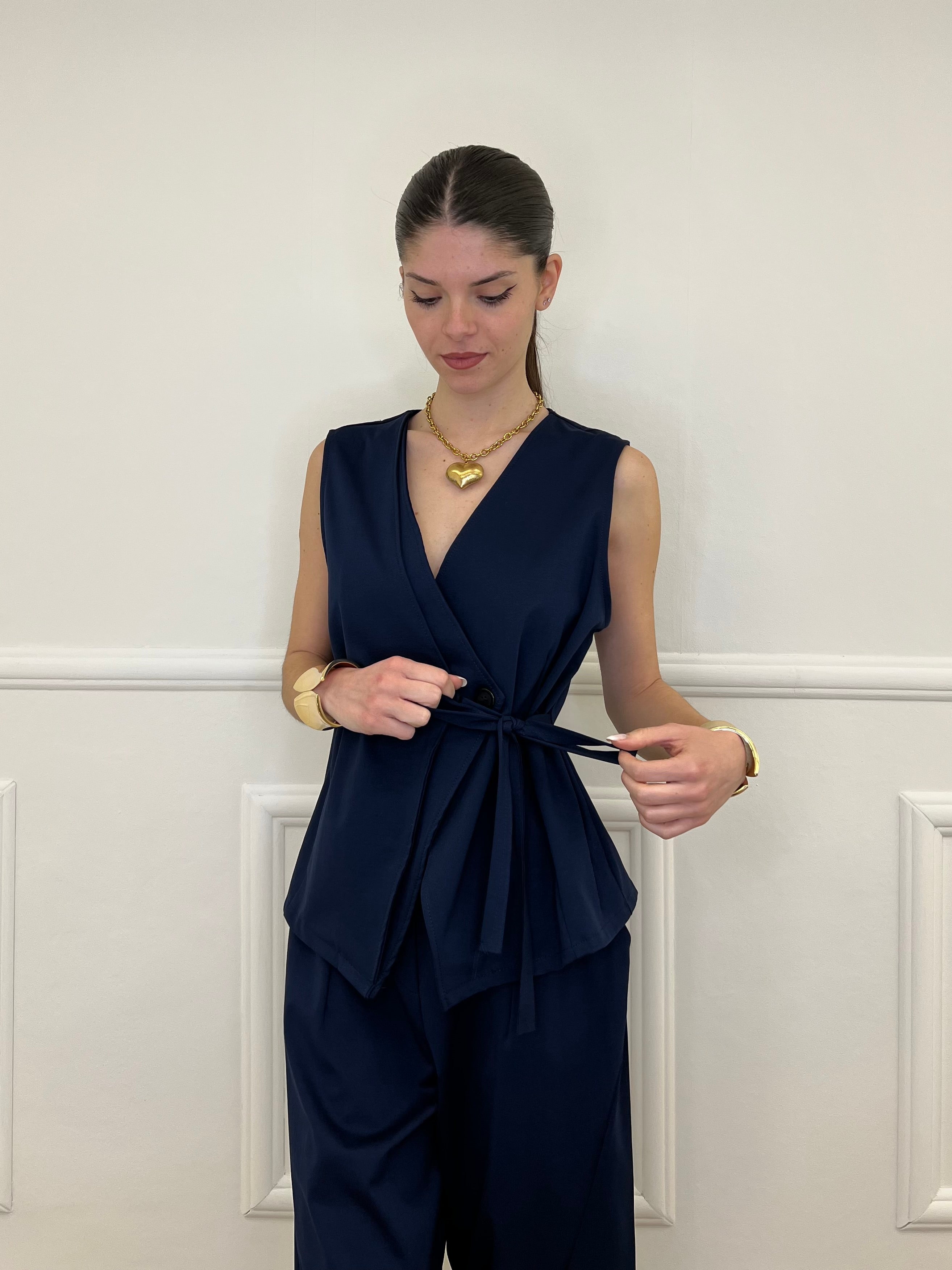 Gilet Fiocco Punto Milano 42144 Blu