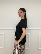 Maglietta In Raso Di Viscosa 82008 Nero