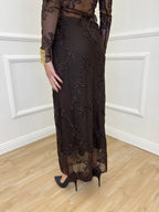 Gonna Tulle Ricami 139-833 Moro