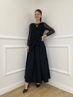 Gonna Popeline con Fiocco 5312 Nero