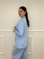 Blazer in Viscosa 27435 Azzurro