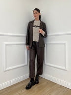 Pantalone Baggy Ecopelle 25348 Moro