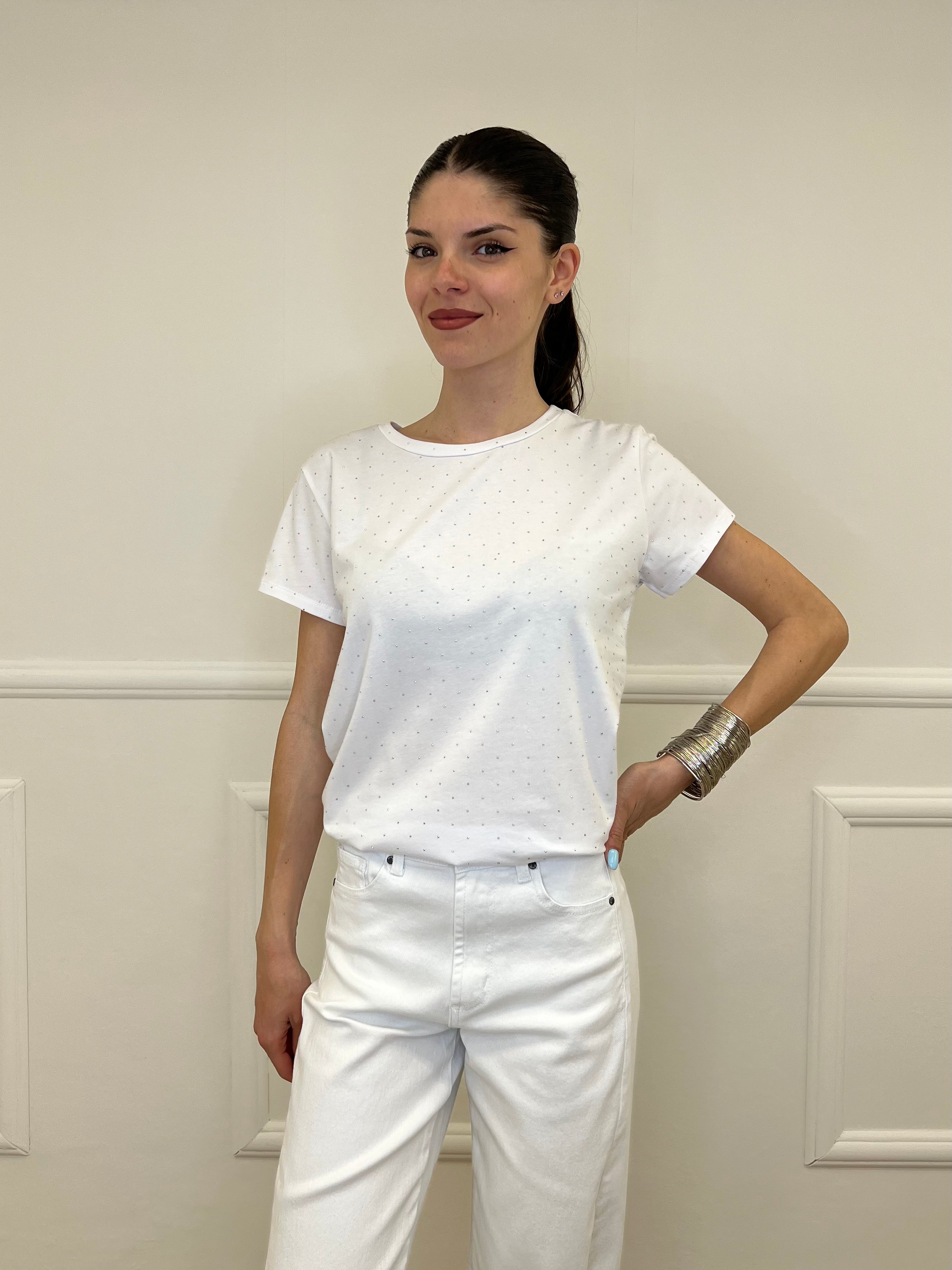 T-shirt Strass 8142 Bianco