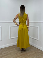 Abito Cotone Cintura 364997 Senape