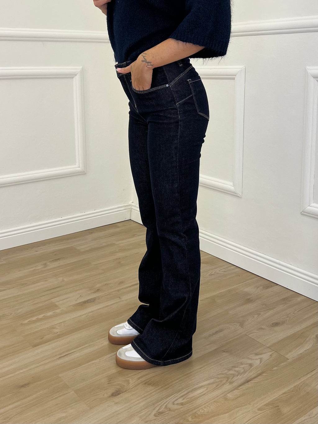 Jeans Flare Push Up L1208 Blue Black