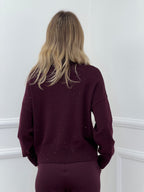 Maglia Vulcano Over Paillettes 7366 Burgundy