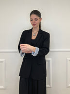 Blazer Con Fodera Gessata 216401 Nero