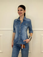 Camicia in Denim JC952 Azzurro