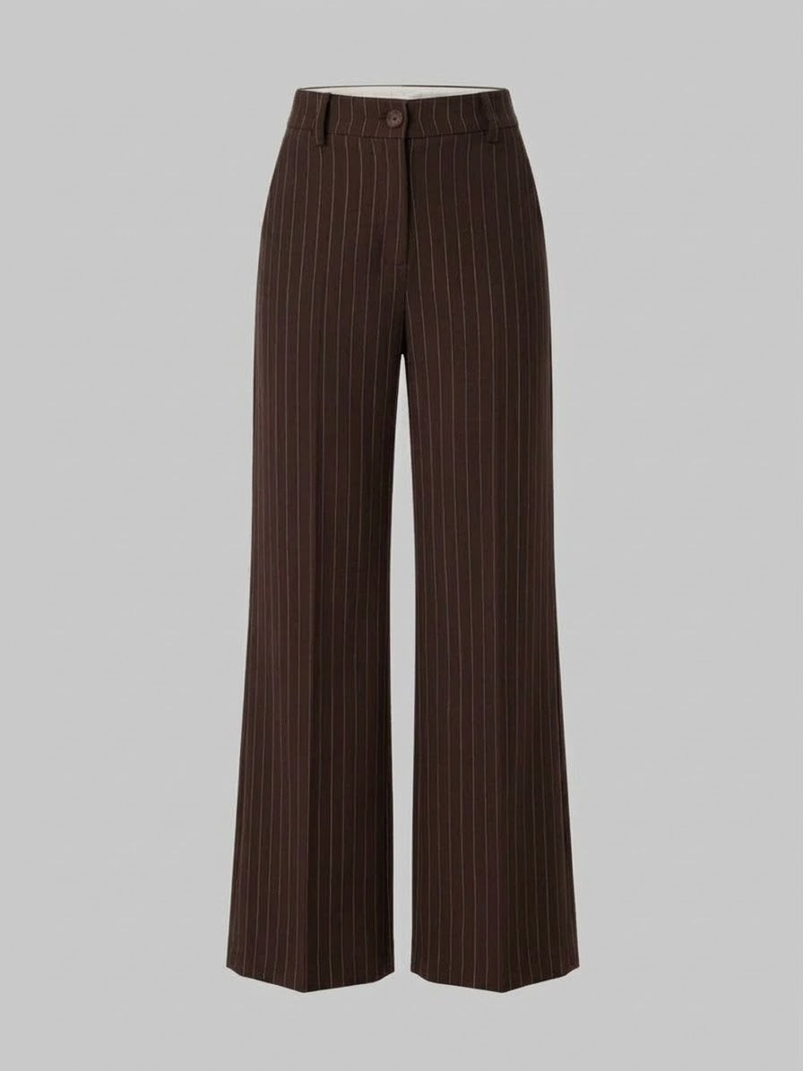 Tailleur Gessato Monopetto 83459 Marrone