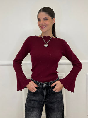 Maglia Smerlata NZ5513 Burgundy