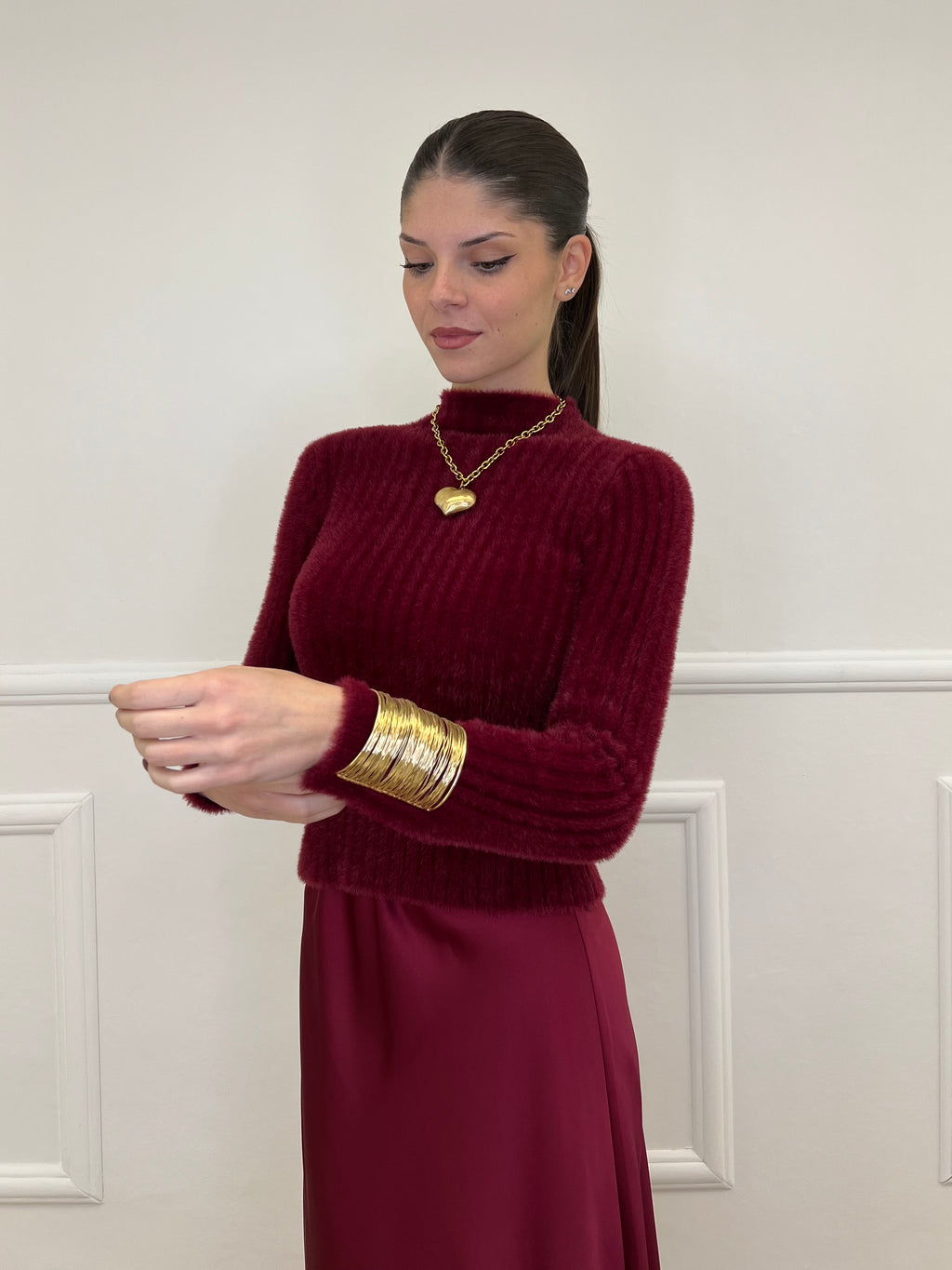 Maglia Fluffy Lupetto 8881 Bordeaux