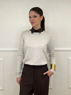 Pullover Basic Girocollo 1186 Ecru