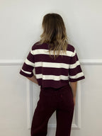 Maglia Scatoletta Righe MX2520 Burgundy