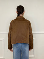 Giacca Crop Scamosciata 5006 Marrone