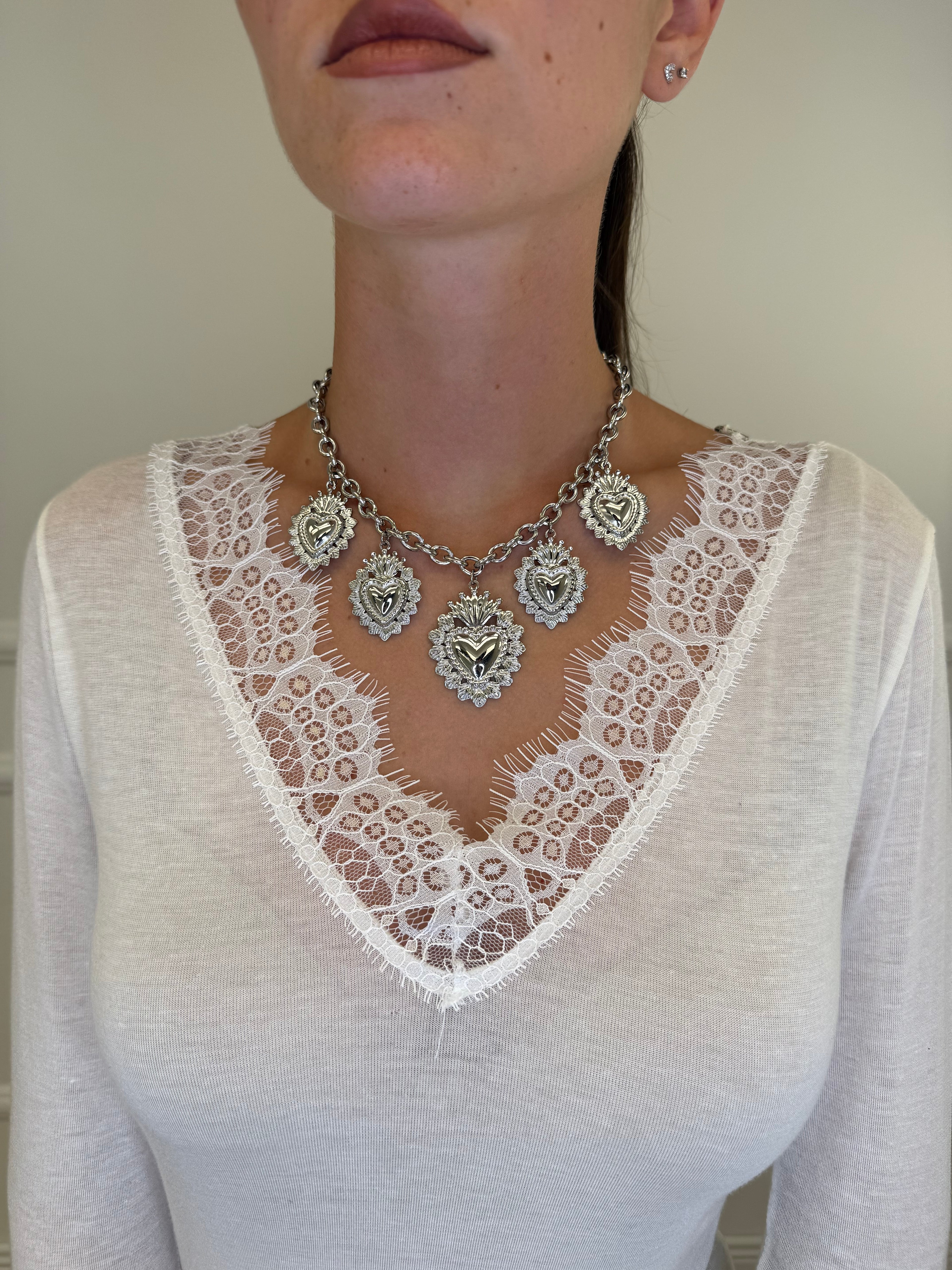 Collana Charms Cuore Sacro NK05140 - Bazar Abbigliamento