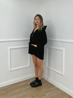 Maxi Giacca in Panno con Zip 5075 Nero