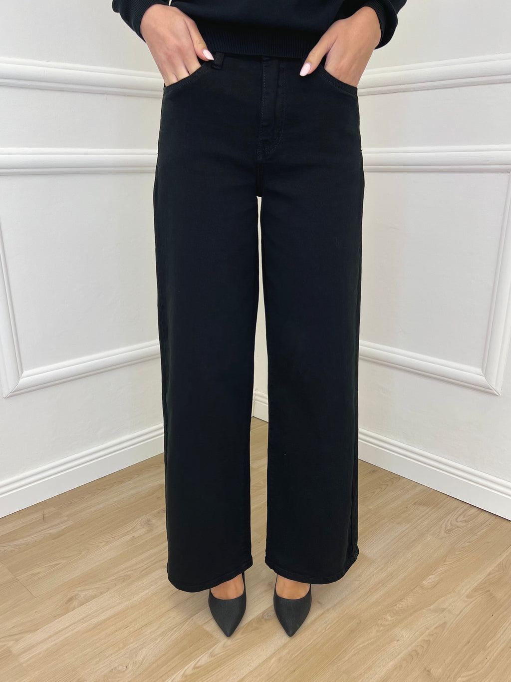 Jeans Palazzo T1001-1 Nero