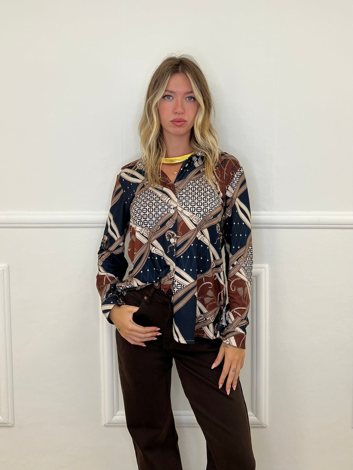Camicia Jersey Fantasia 23001 Blu