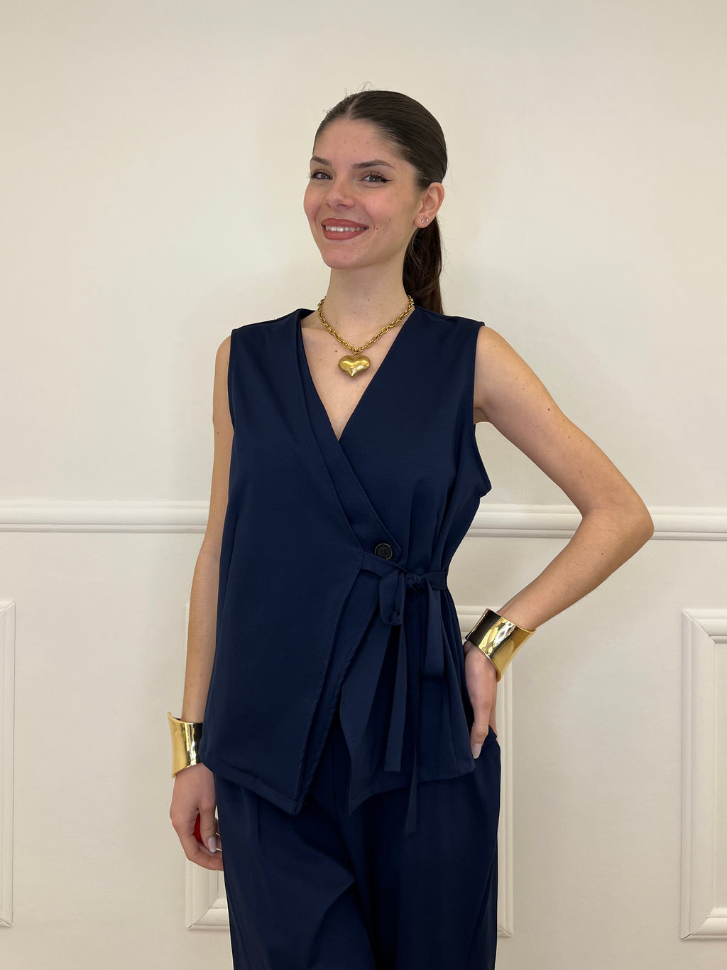 Gilet Fiocco Punto Milano 42144 Blu