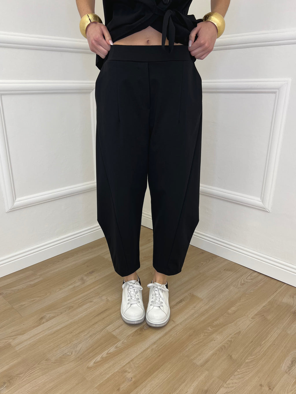 Pantalone Balloon Punto Milano 9516 Nero