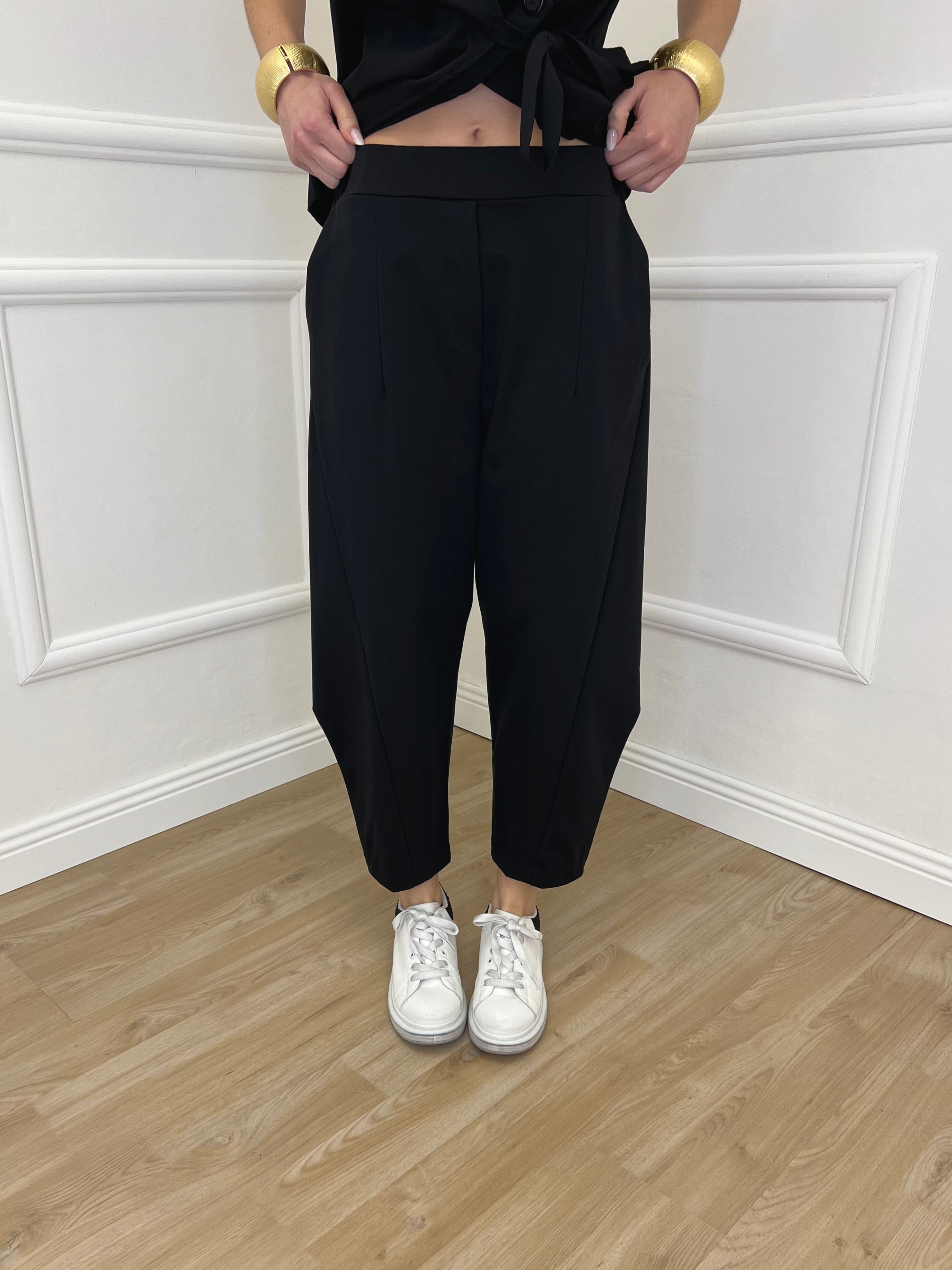 Pantalone Balloon Punto Milano 9516 Nero