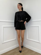 Maglia Paillettes 90225 Nero