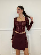 Top Bustier in Pizzo 7358 Burgundy