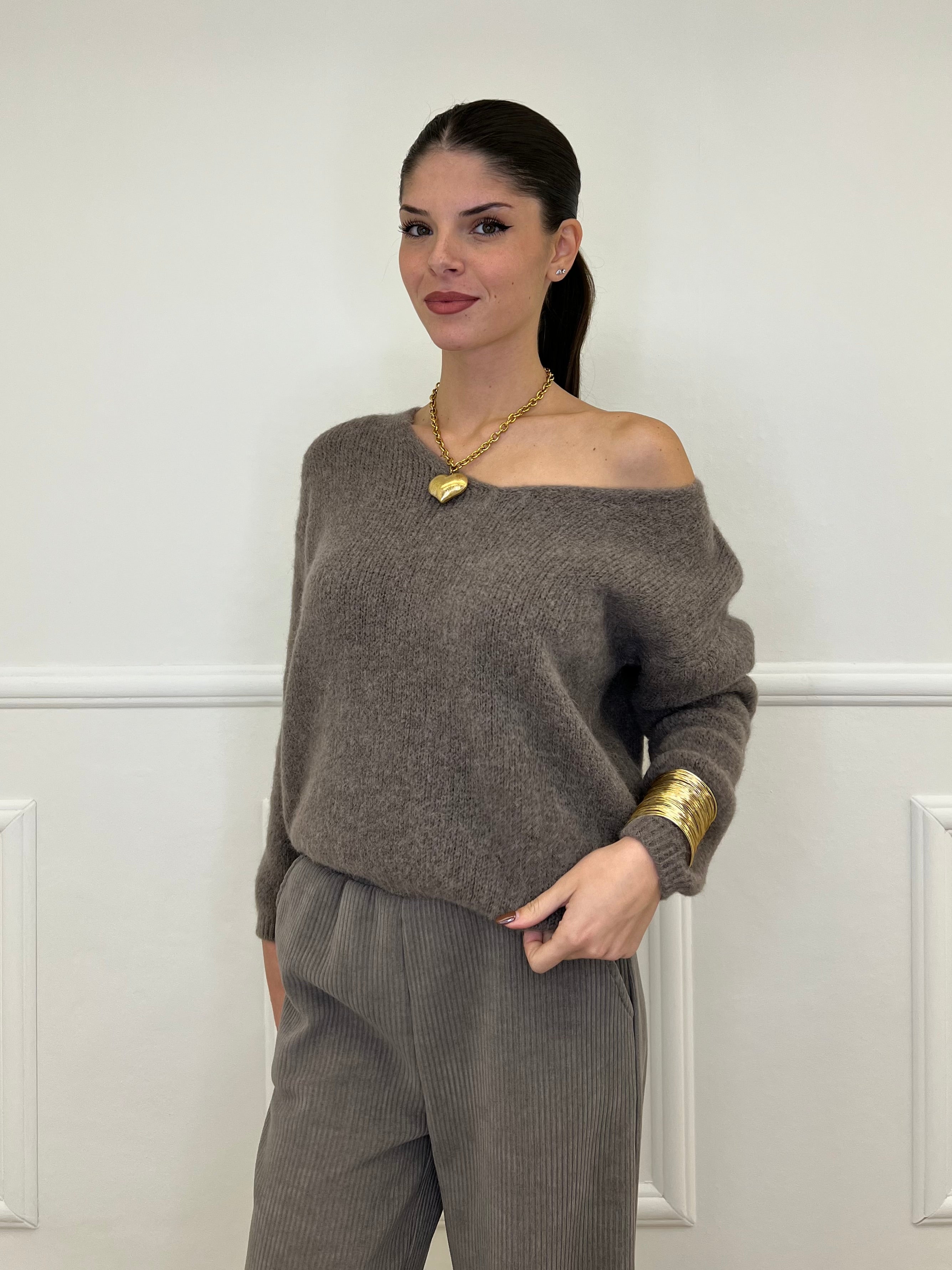 Maglia a V Alpaca 24103