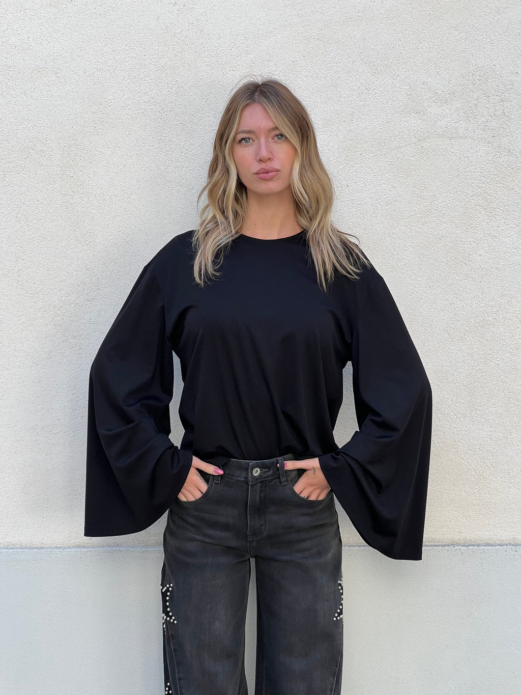 Maglia Maniche Ampie Lumina LD6307 Nero