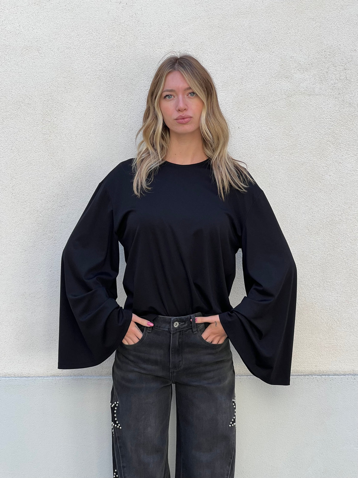 Maglia Maniche Ampie Lumina LD6307 Nero