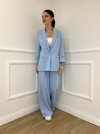 Blazer in Viscosa 27435 Azzurro