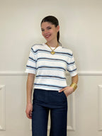 Maglia Righe Fiammata 0073 Bianco