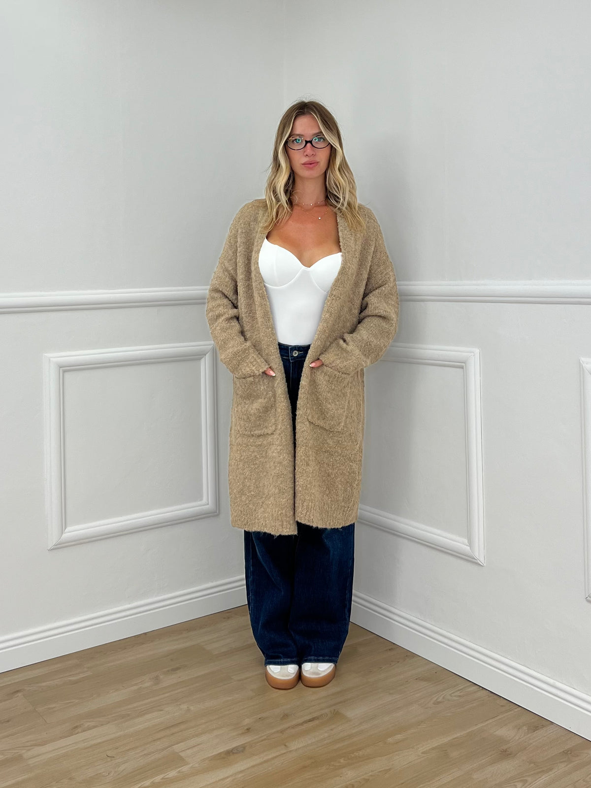 Cardigan Lana e Viscosa Bouclé 125 Mocha