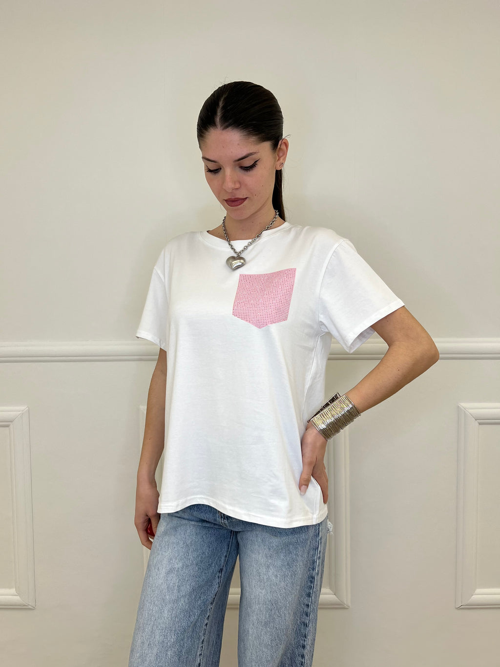 T-shirt Over Tasca Strass