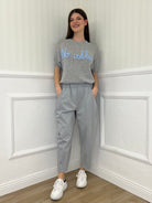 Pantalone Carrot 2527 Grigio Perla - Bazar Abbigliamento