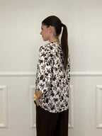 Camicia Fiori Coreana 2588-2 Marrone
